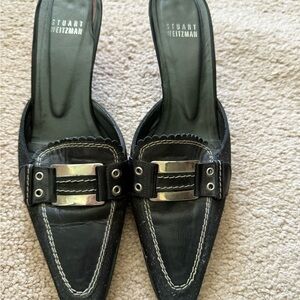 Stuart Weitzman Black Mules with Sleek Design